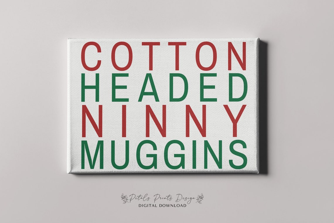 Cotton Headed Ninny Muggins Christmas Quote Typography Poster - Image 4