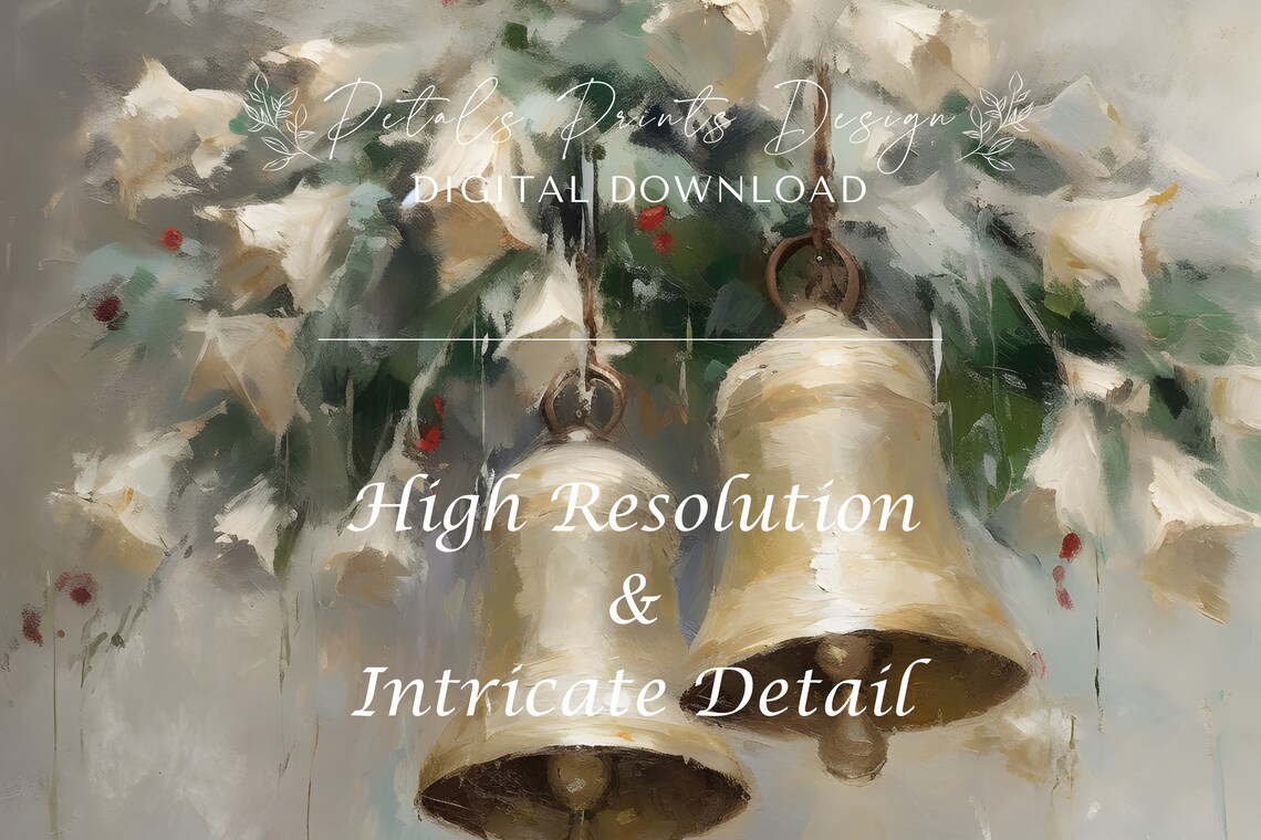 Christmas Bells Still Life, Vintage Holiday Art Print - Image 3