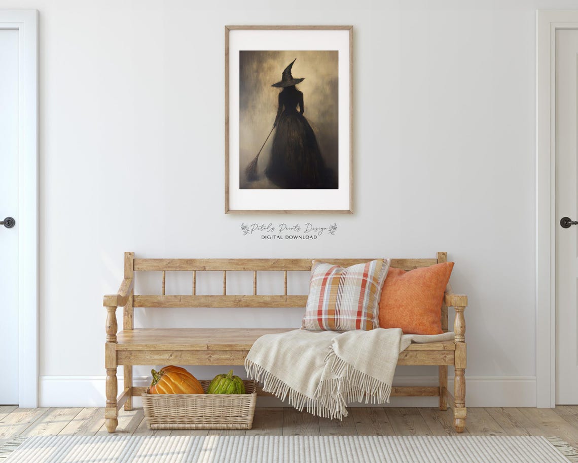 Vintage Witch Halloween Decor Art Print - Image 3