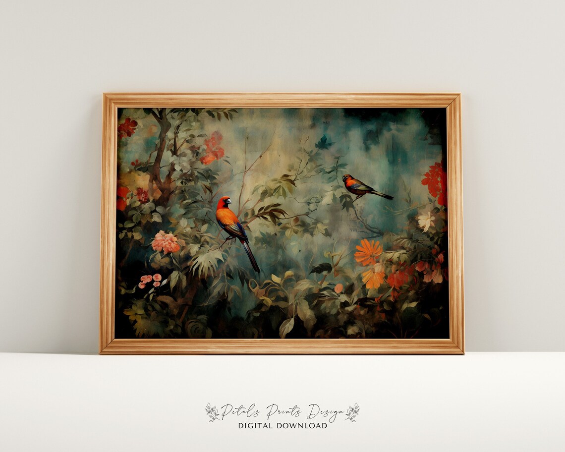 Jungle Birds Vintage Safari Jungle Art Print