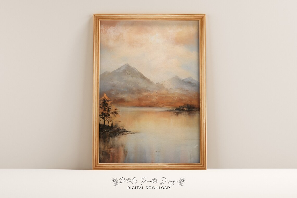 Rustic Fall Landscape Vintage Autumn Landscape Art Print
