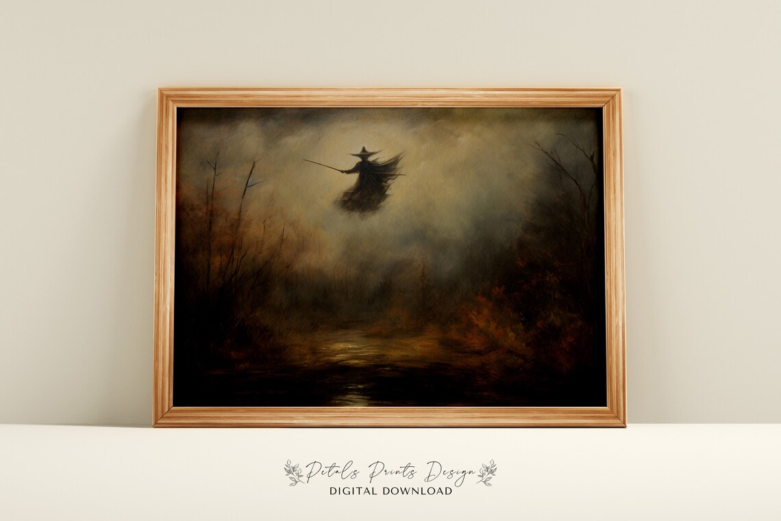 Witchy Decor Halloween Wall Art, Vintage Poster