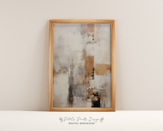 Modern Vintage Abstract Textured Wall Art Neutral Textured Art Prints Painting Artistic Art Print 2024