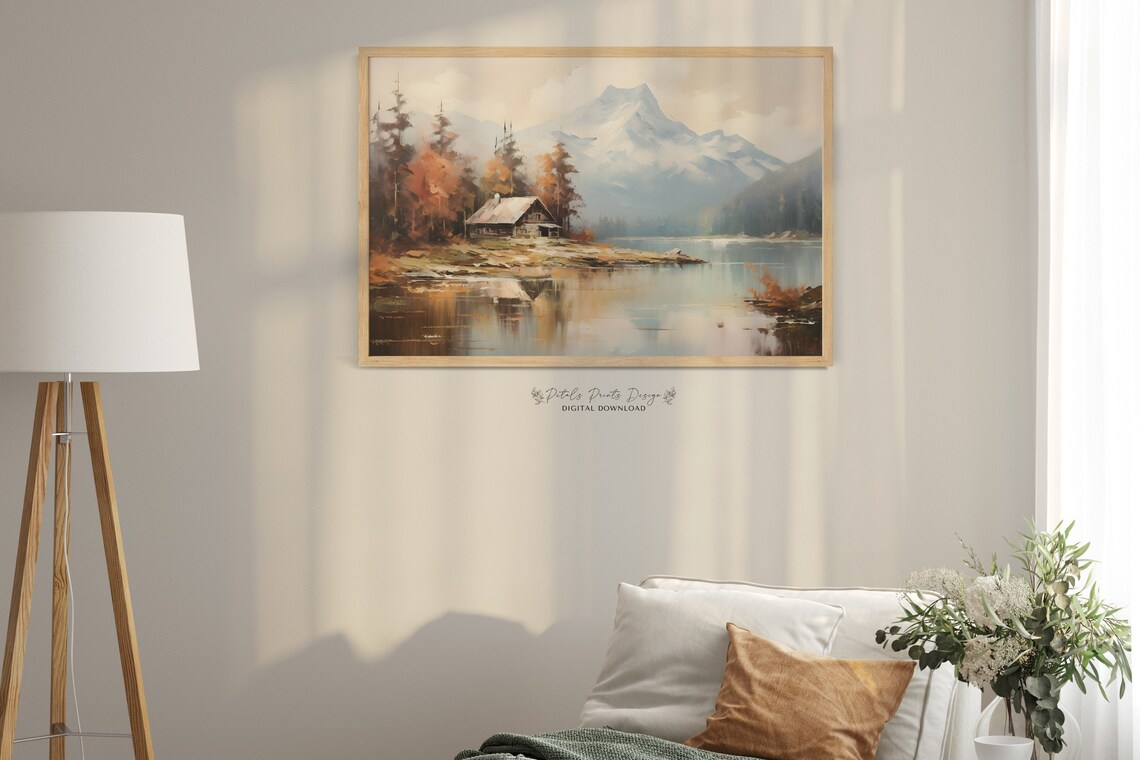 Rustic Fall Landscape, Vintage Autumn Art Print - Image 2