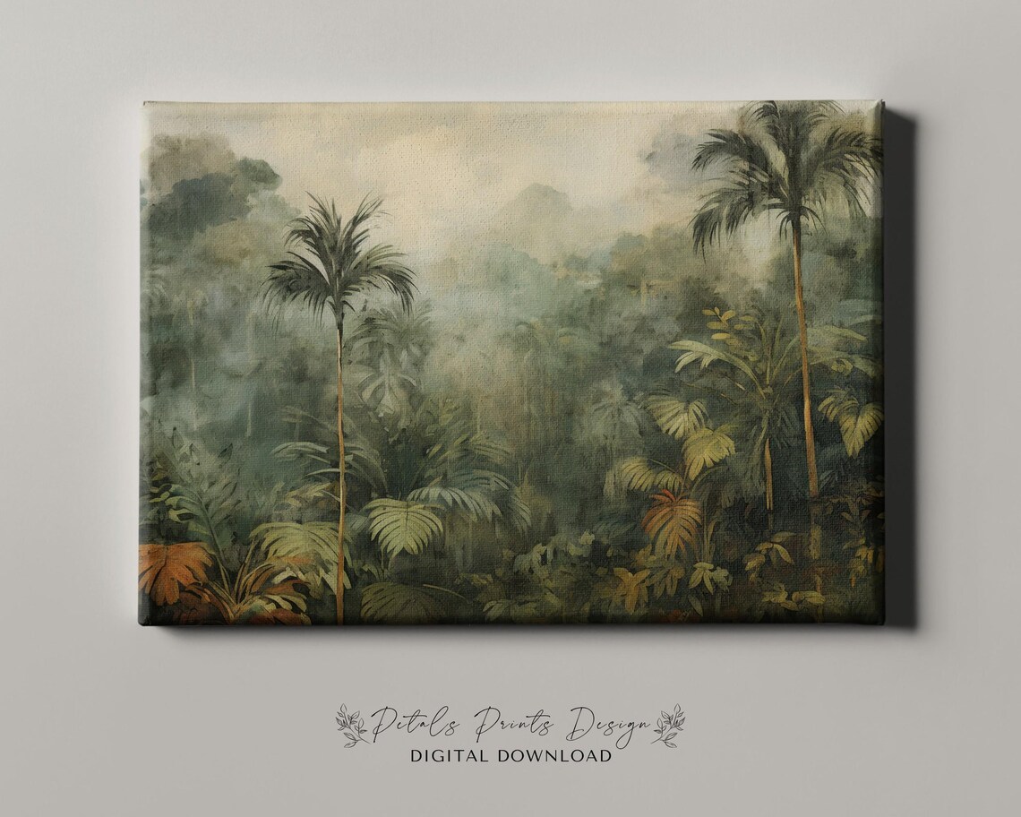Vintage Jungle Trees Palm Tree Art Print - Image 4