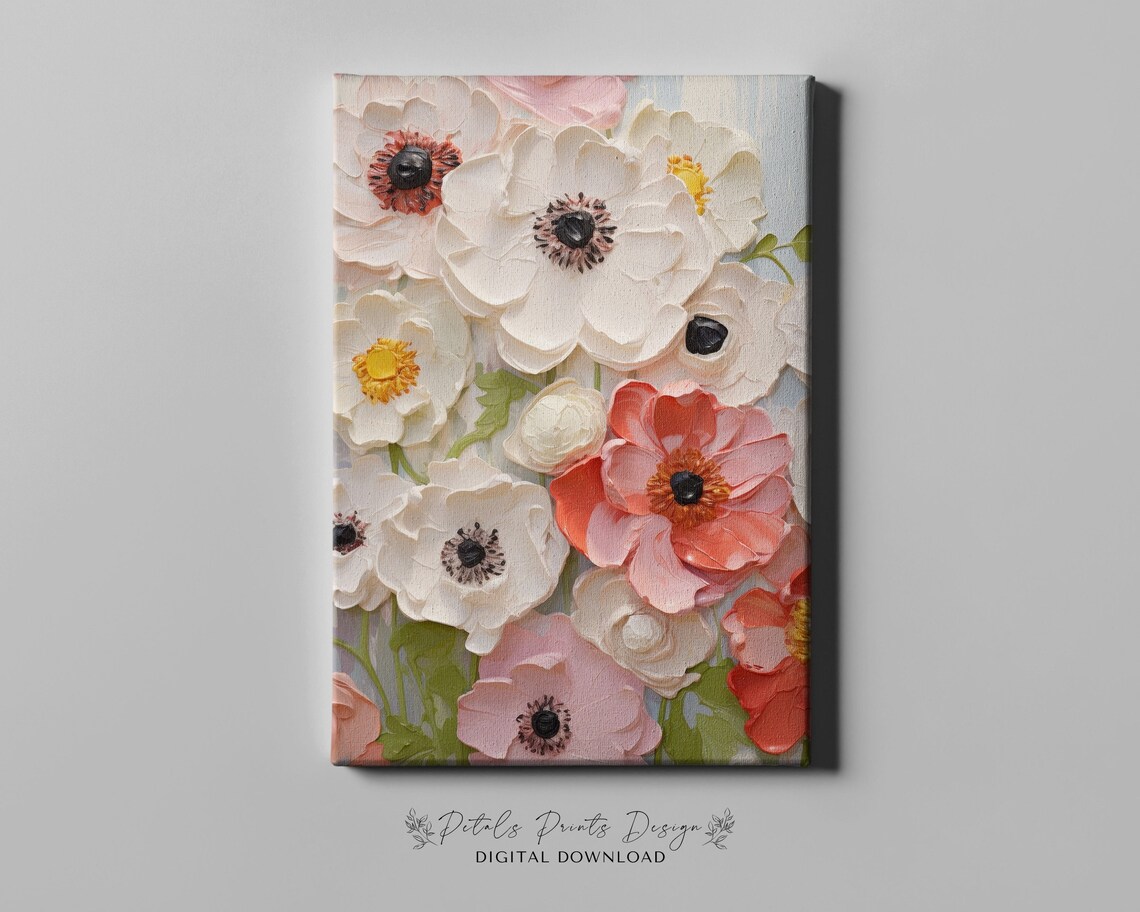 Vintage Floral Spring Art Print, Rustic Neutral - Image 4