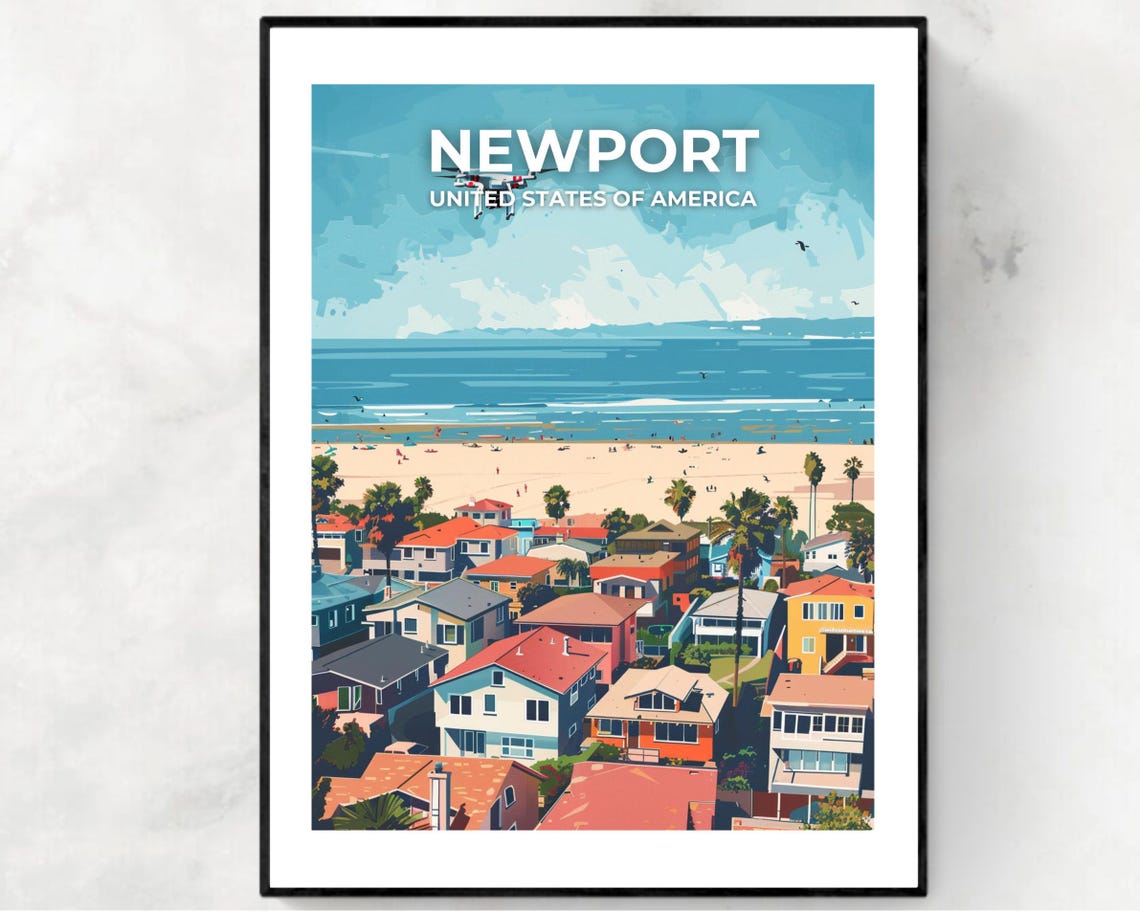 Newport Travel Print Wall Art Newport Rhode Island City Print Newport Travel Gift Newport City Poster Travel Gift