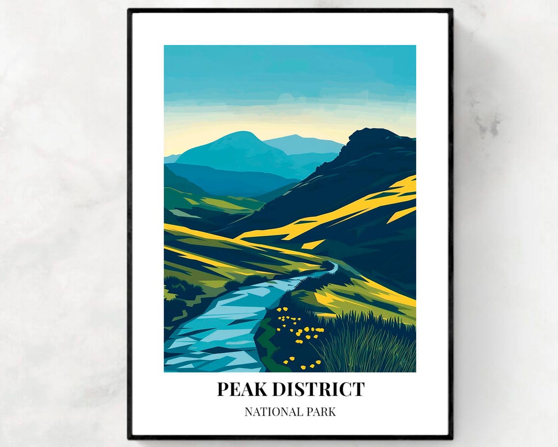 Peak District National Park Golden Valley Sparkling Stream Poster