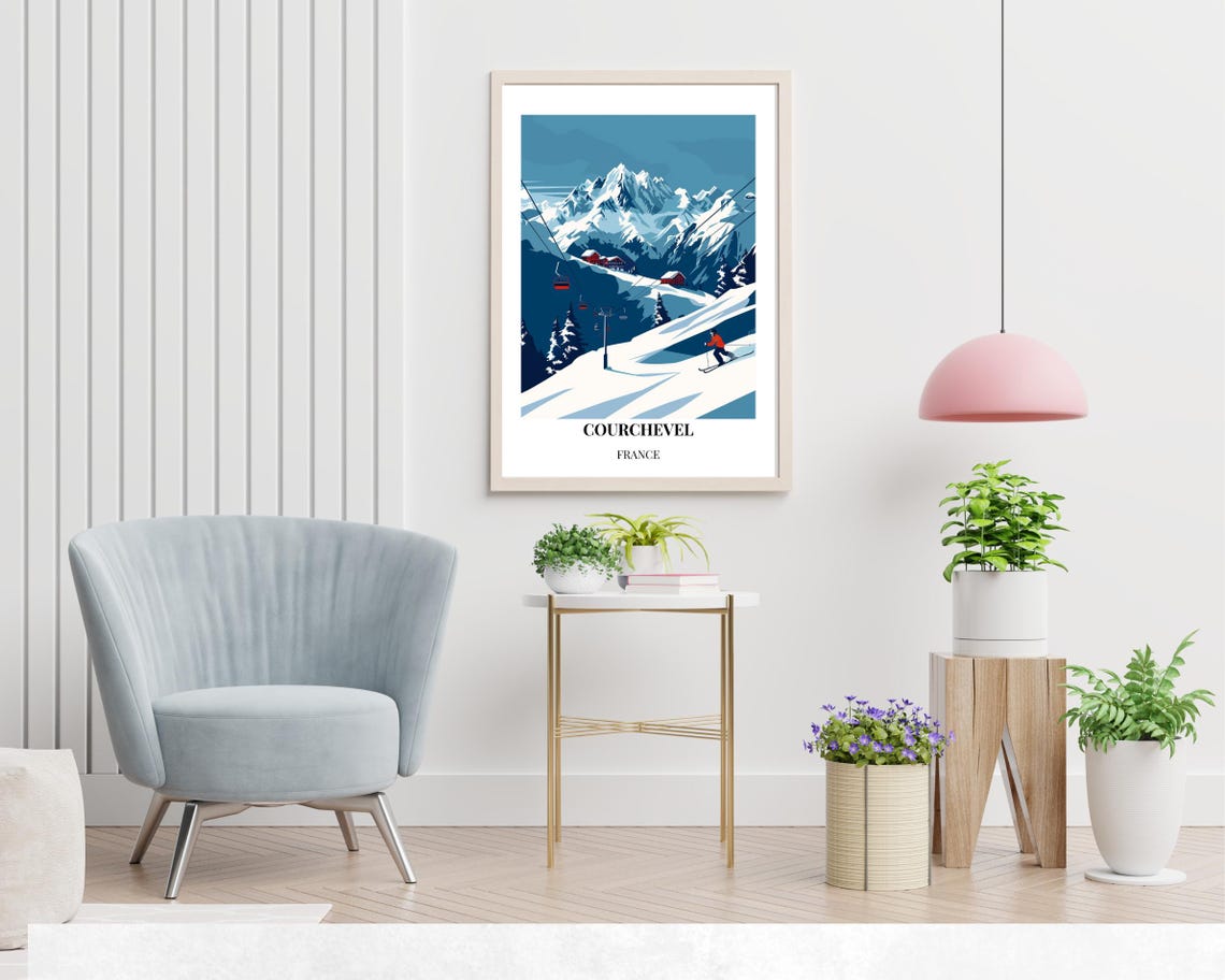 Courchevel France Travel Print Wall Art Courchevel France City Print Courchevel France Travel Gift Courchevel France Poster - Image 2
