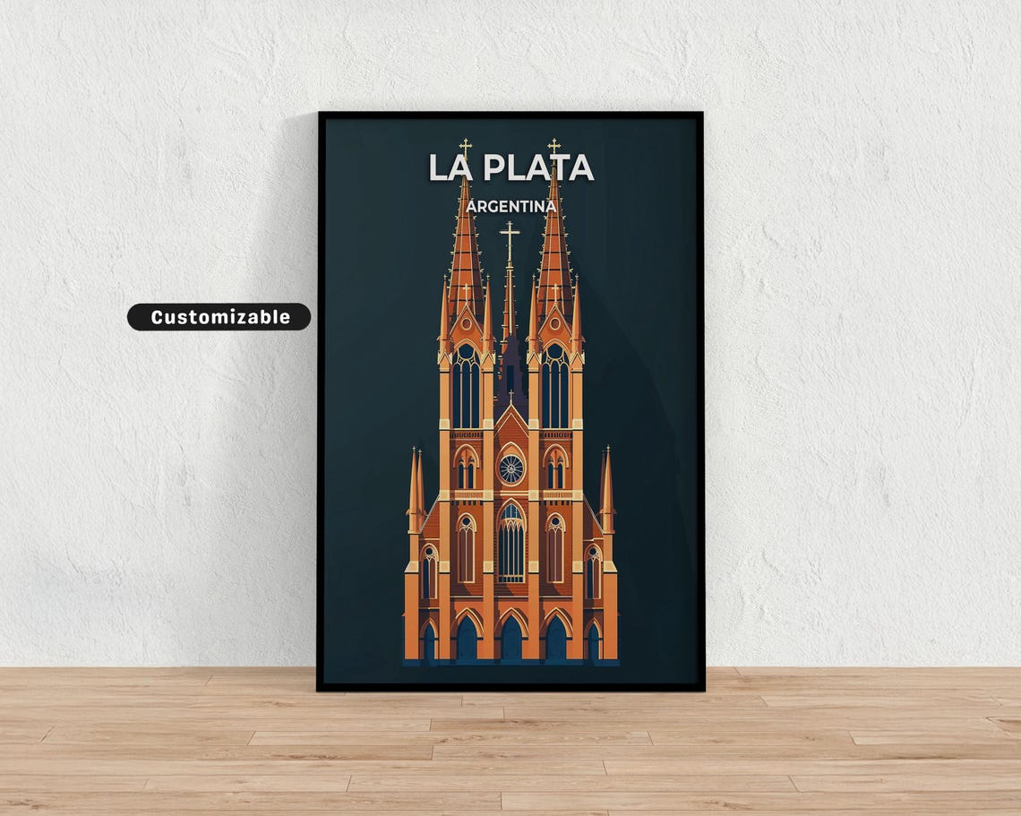 La Plata Argentina Travel Poster Custom Wall Art