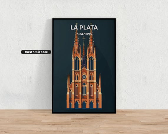 La Plata Argentina Travel Poster Custom Wall Art