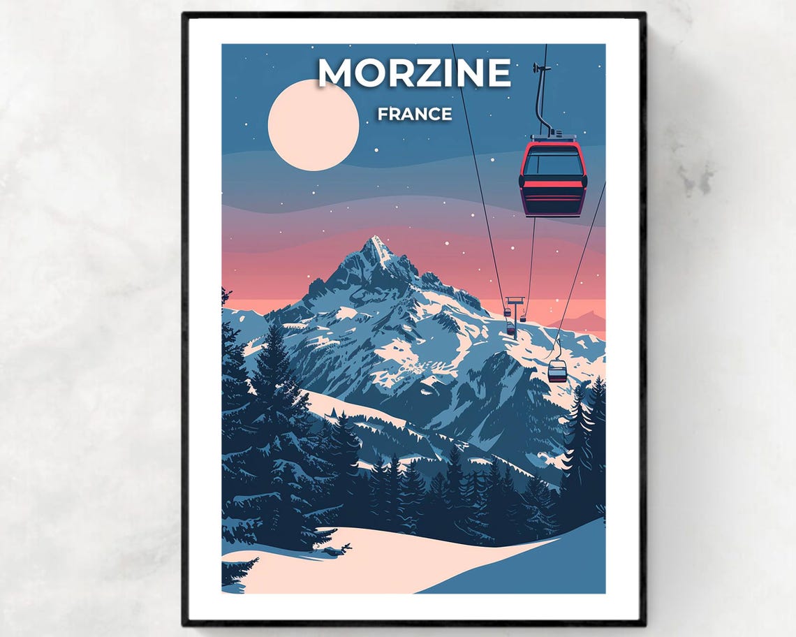 Morzine France Travel Print Wall Art Morzine France City Print Morzine France Travel Gift Morzine France Poster