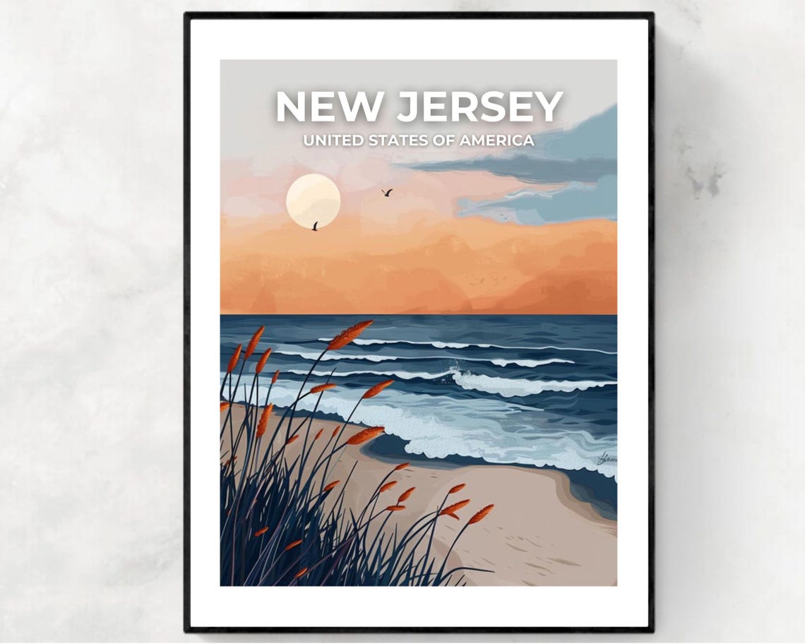 Sea Girt Travel Print Wall Art Sea Girt New Jersey City Print Sea Girt Travel Gift Sea Girt City Poster Travel Gift