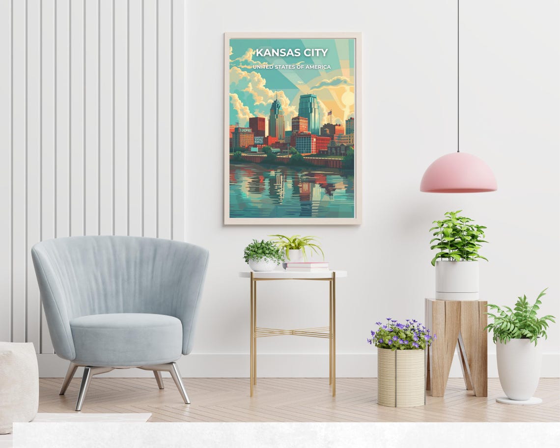 Kansas City United States Travel Print Wall Art Kansas City United States City Print Kansas City United States Travel Gift Wall Art - Image 2