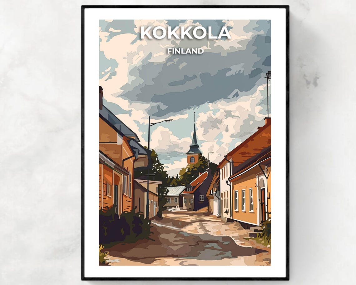 Neristan Old Town Travel Print Wall Art Kokkola Finland City Print Neristan Old Town Travel Gift Neristan Old Town Poster Travel Gift