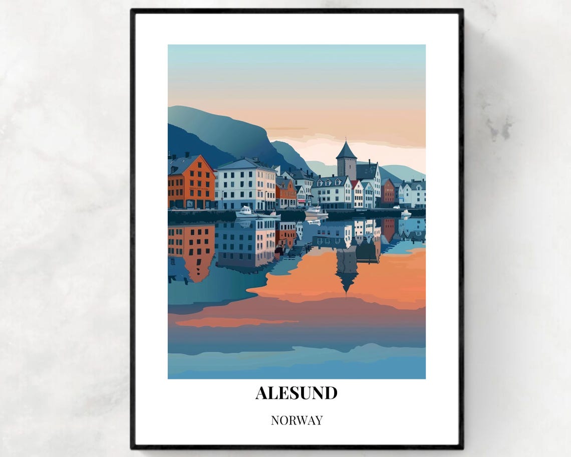 Alesund Aquarium Travel Print Wall Art Alesund Norway City Print Alesund Aquarium Travel Gift Alesund Aquarium Poster