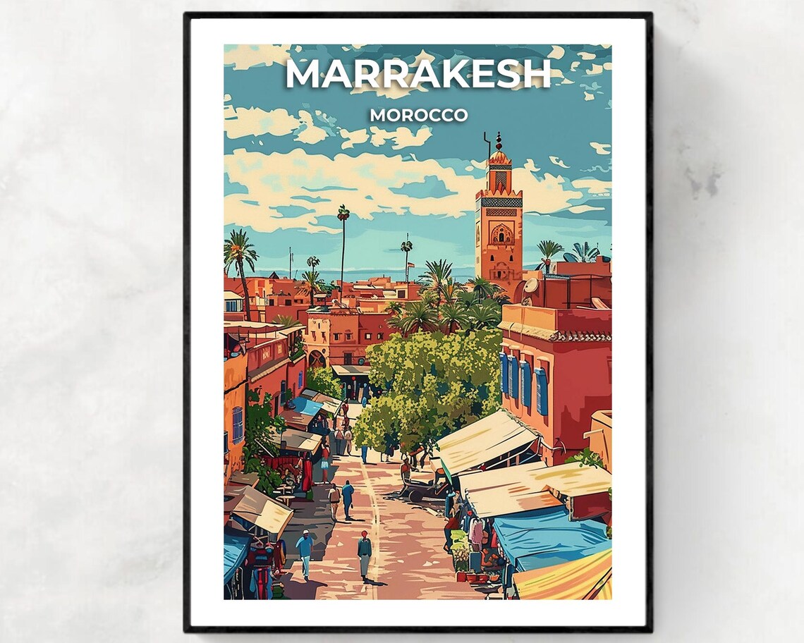 Marrakesh Morocco Travel Wall Art Poster Print