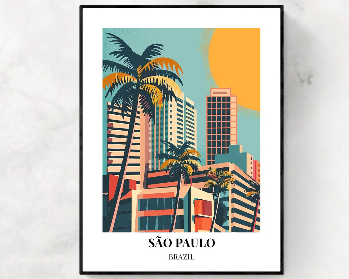 So Paulo Brazil Travel Print Wall Art So Paulo Brazil City Print So Paulo Brazil Travel Gift So Paulo Brazil Poster