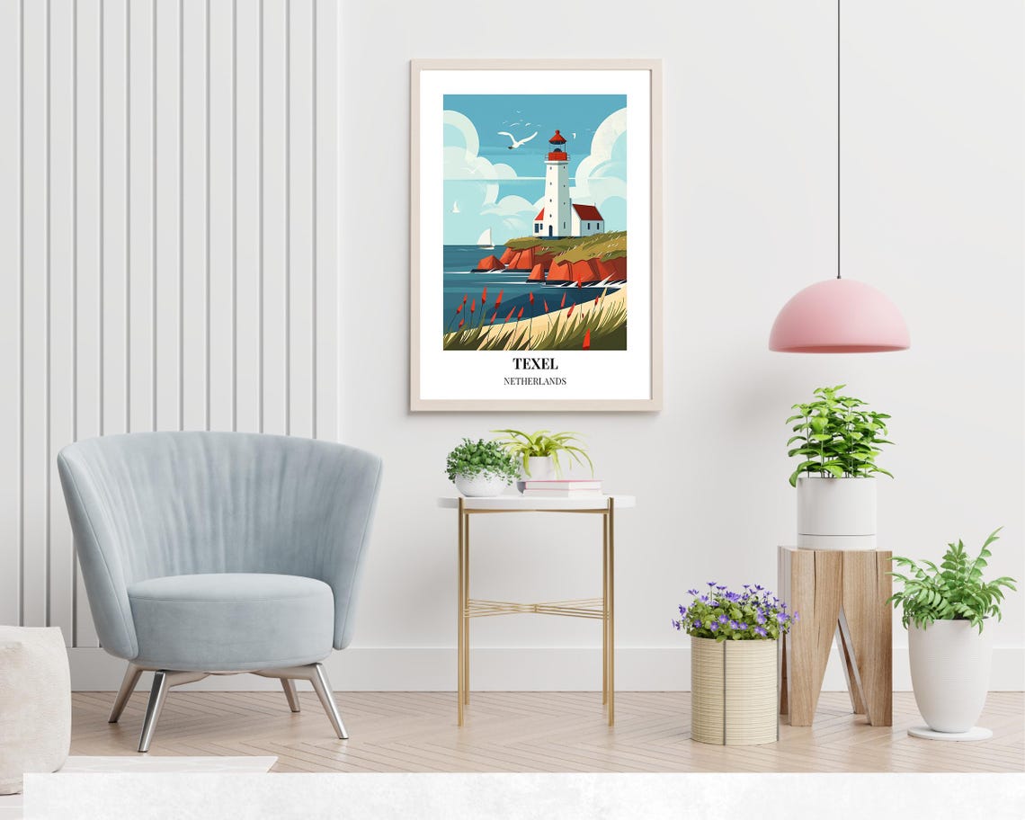 Texel Netherlands Coastal Lighthouse Nautical Vintage Travel Poster - Image 2