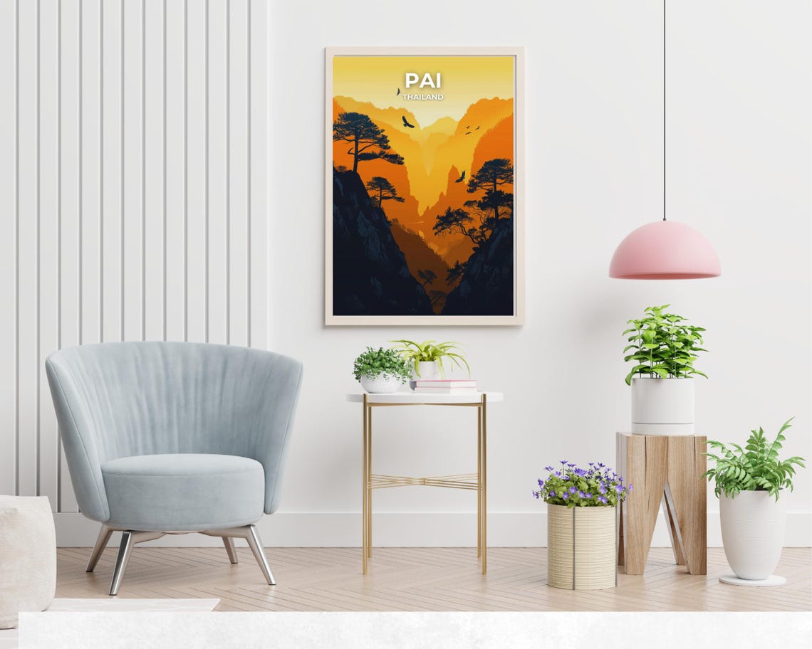 Pai Canyon Travel Print Wall Art Pai Thailand City Print Pai Canyon Travel Gift Pai Canyon Poster Travel Gift - Image 2