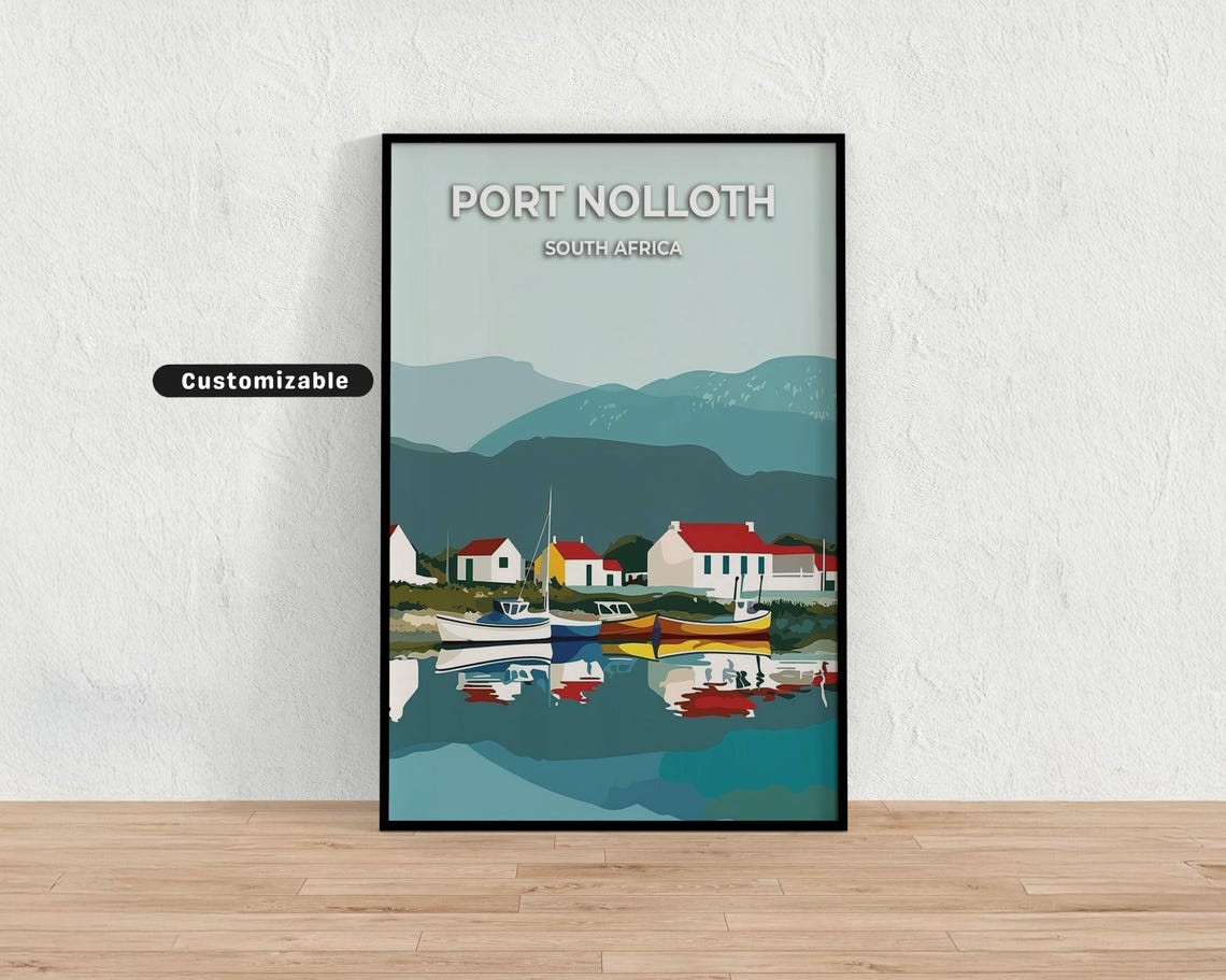 Port Nolloth South Africa Harbor Boats Vintage Travel Poster