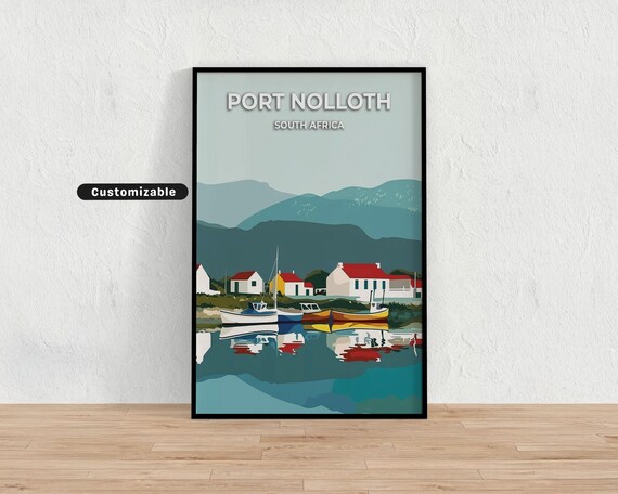 Port Nolloth South Africa Harbor Boats Vintage Travel Poster