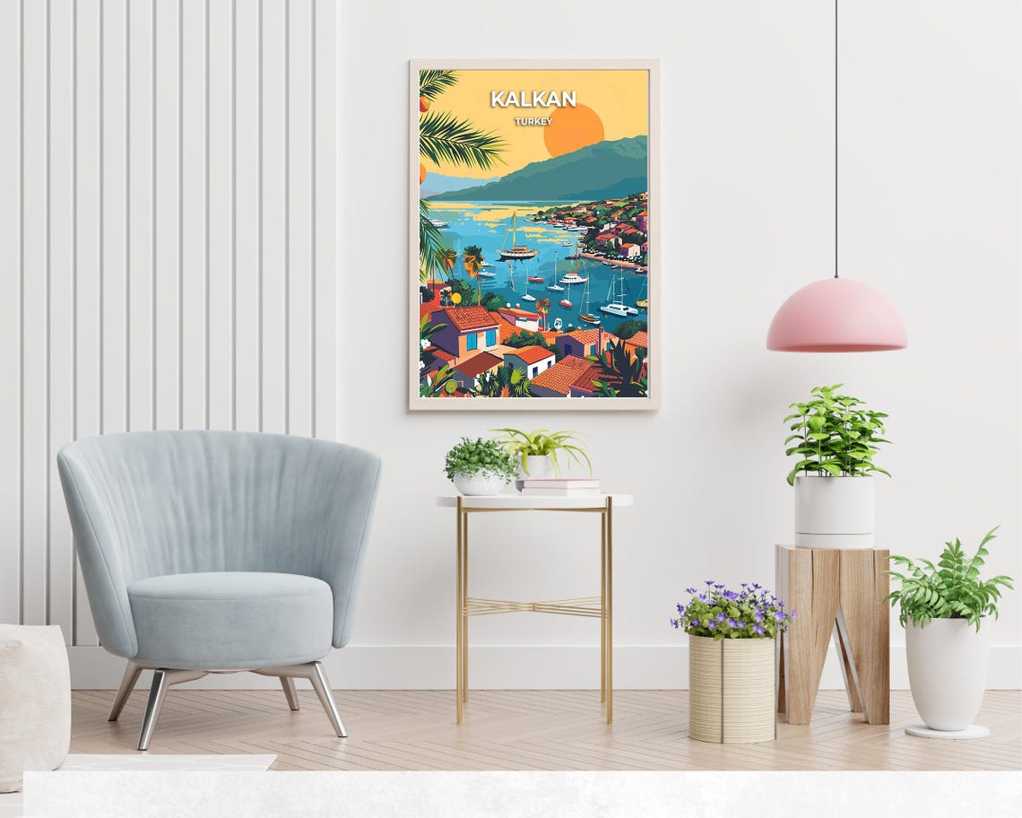 Kalkan Travel Print Wall Art Kalkan Turkey City Print Kalkan Travel Gift Kalkan City Poster Travel Gift Wall Art - Image 2