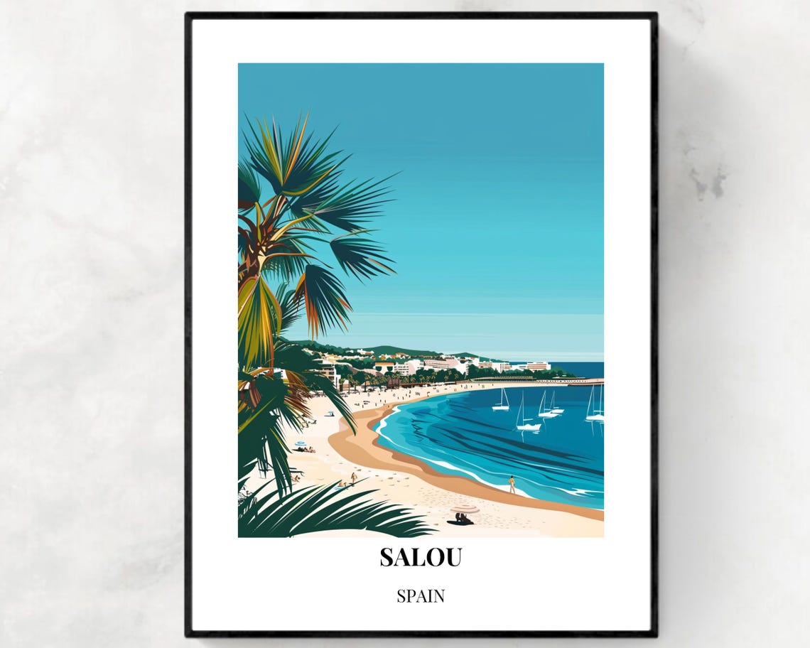 Salou Spain Travel Print Wall Art Salou Spain City Print Salou Spain Travel Gift Salou Spain Poster Travel Gift