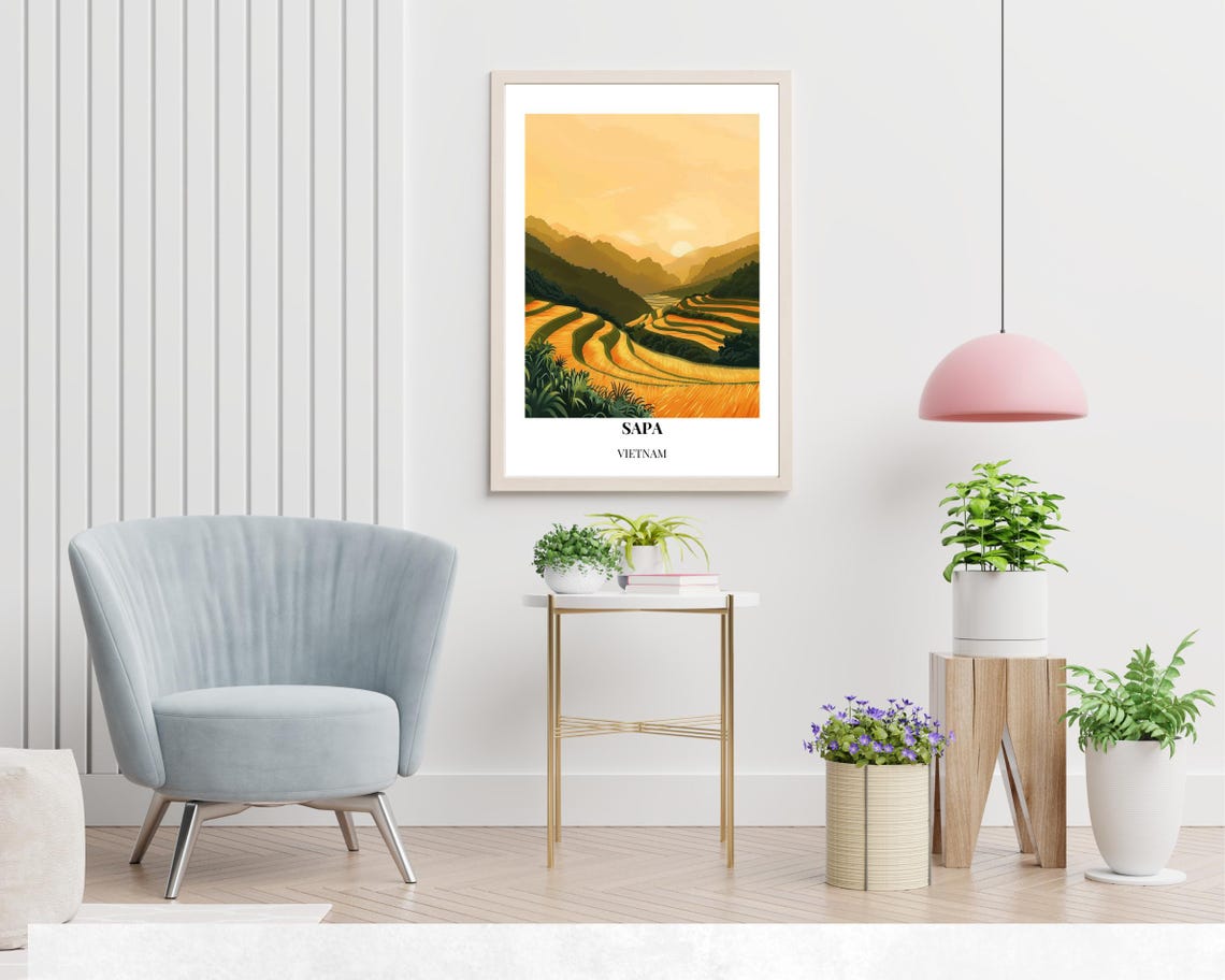 Fansipan Mountain Travel Print Wall Art Sapa Vietnam City Print Fansipan Mountain Travel Gift Fansipan Mountain Poster Travel Gift - Image 2