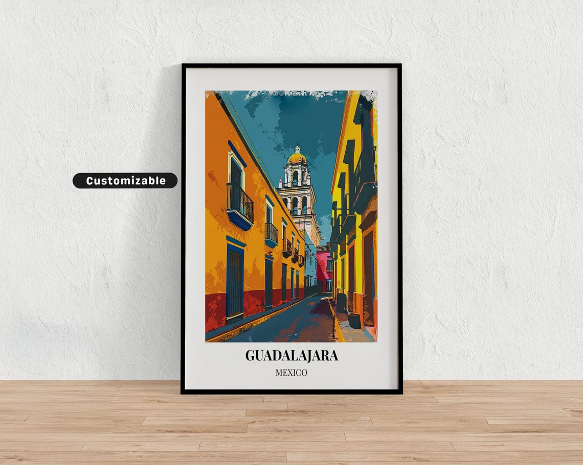 Guadalajara Mexico Travel Poster Custom Wall Art