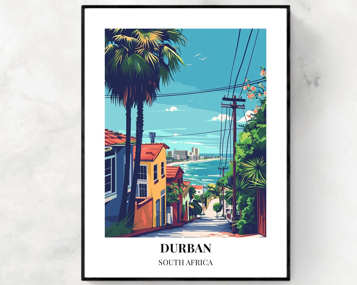 Durban South Africa Travel Wall Art Poster Print