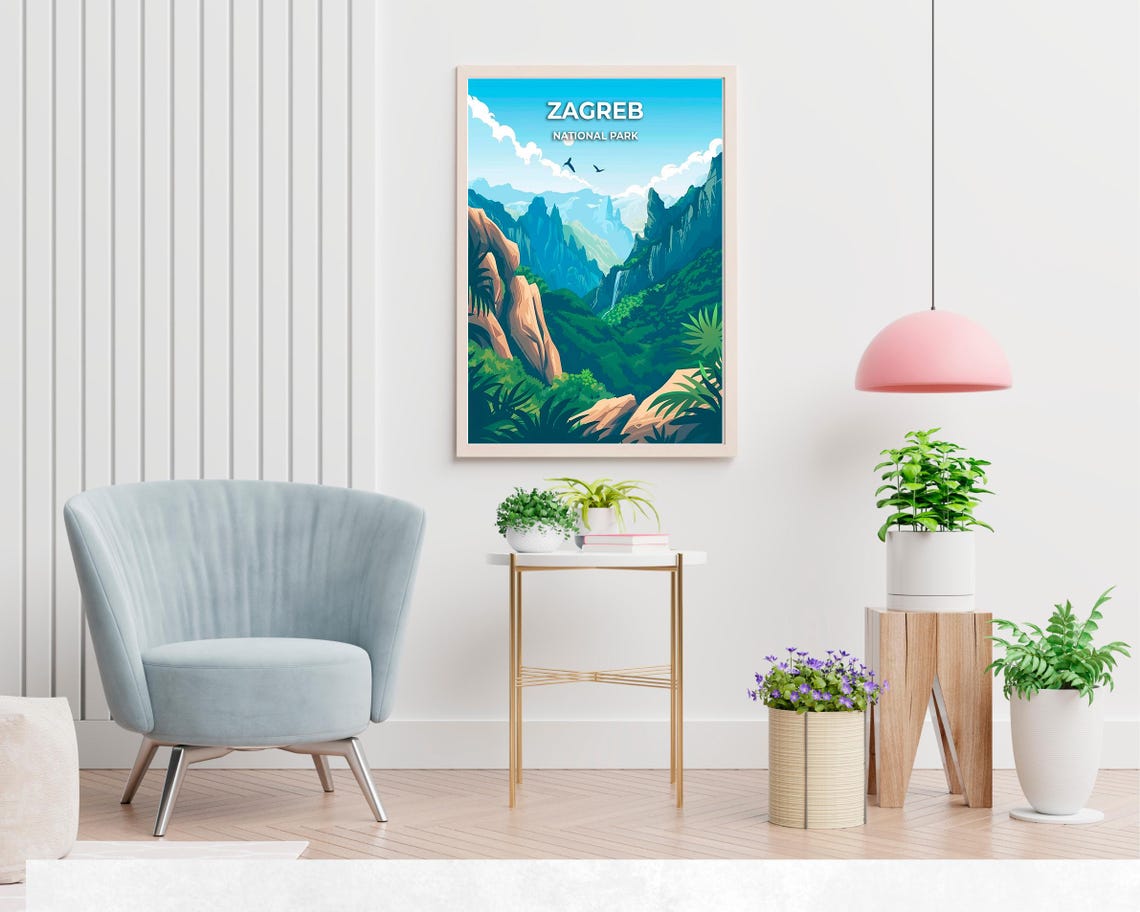 Zagreb Croatia Travel Print Wall Art Zagreb National Park City Print Zagreb Croatia Travel Gift Zagreb Croatia Poster Travel Gift - Image 2