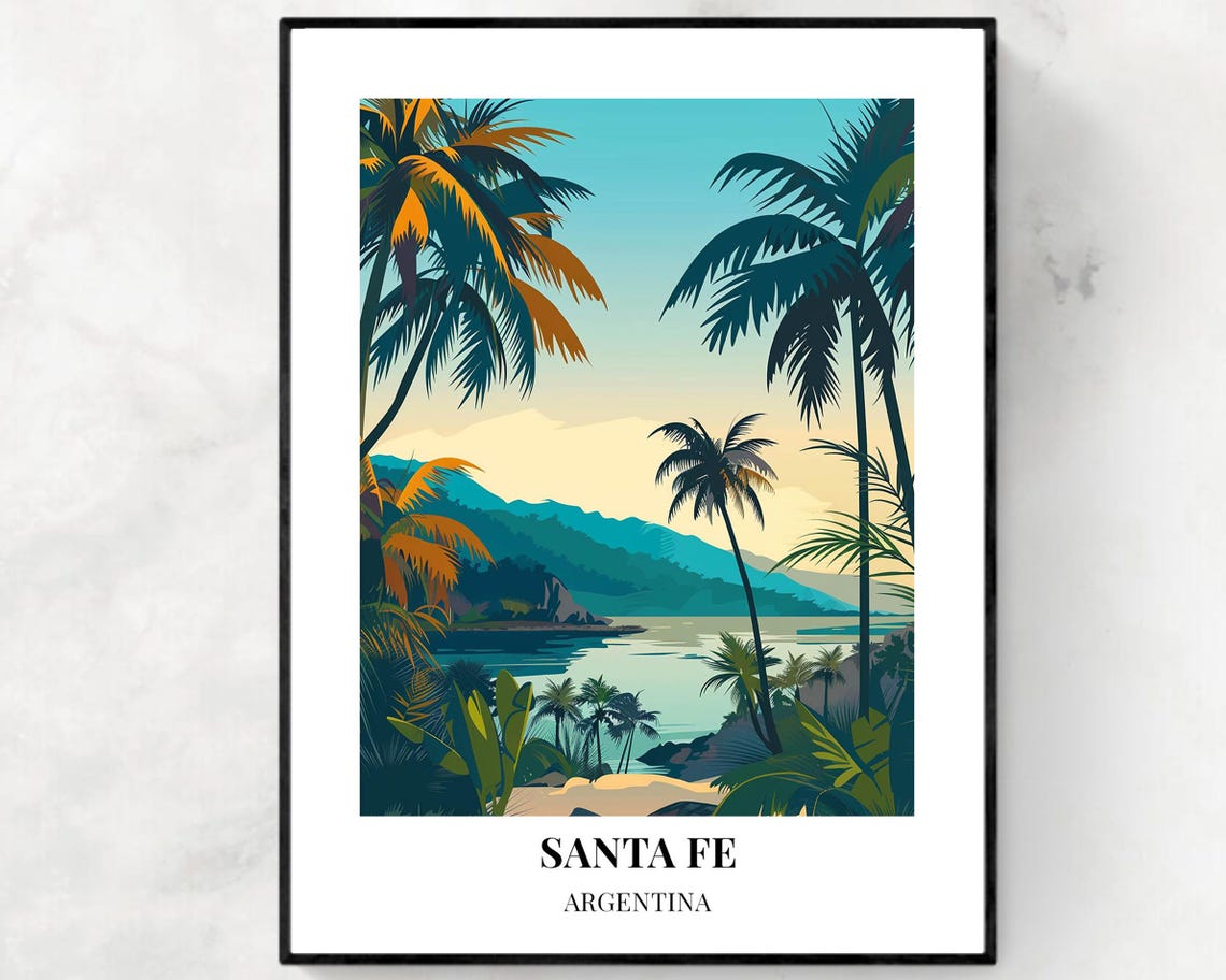 Santa Fe Argentina Quiet Tropical Cove Golden Hour Sunset Poster