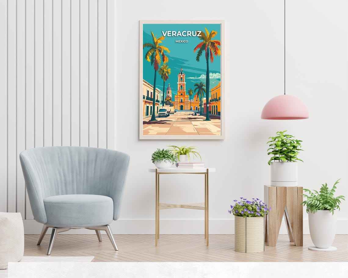 Zcalo De Veracruz Travel Print Wall Art Veracruz Mexico City Print Zcalo De Veracruz Travel Gift Zcalo De Veracruz Poster - Image 2
