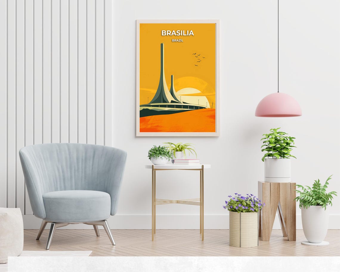 Braslia Travel Print Wall Art Braslia Brazil City Print Braslia Travel Gift Braslia City Poster Travel Gift - Image 2