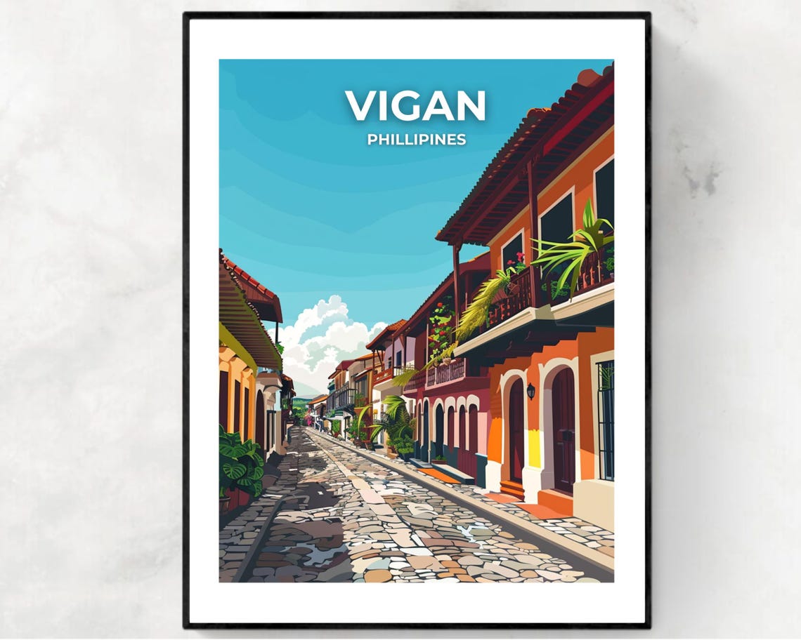 Calle Crisologo Travel Print Wall Art Vigan Philippines City Print Calle Crisologo Travel Gift Calle Crisologo Poster