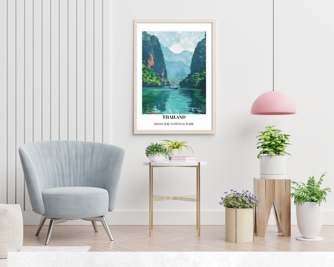 Thailand Khao Sok National Park Travel Print Wall Art Thailand Khao Sok National Park City Print Thailand Thailand - Image 2