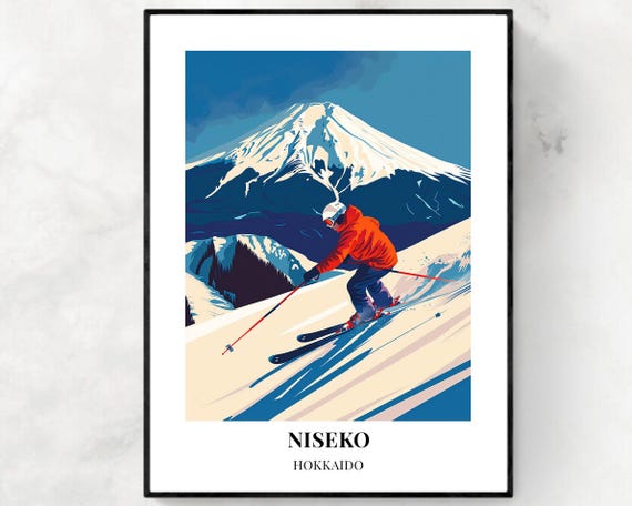Niseko Travel Print Niseko Ski Poster Hokkaido Ski Poster Niseko Ski Resort Print