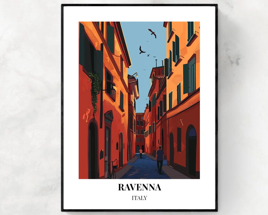 Ravenna Travel Print Wall Art Ravenna Italy City Print Ravenna Travel Gift Ravenna City Poster Travel Gift Wall Art