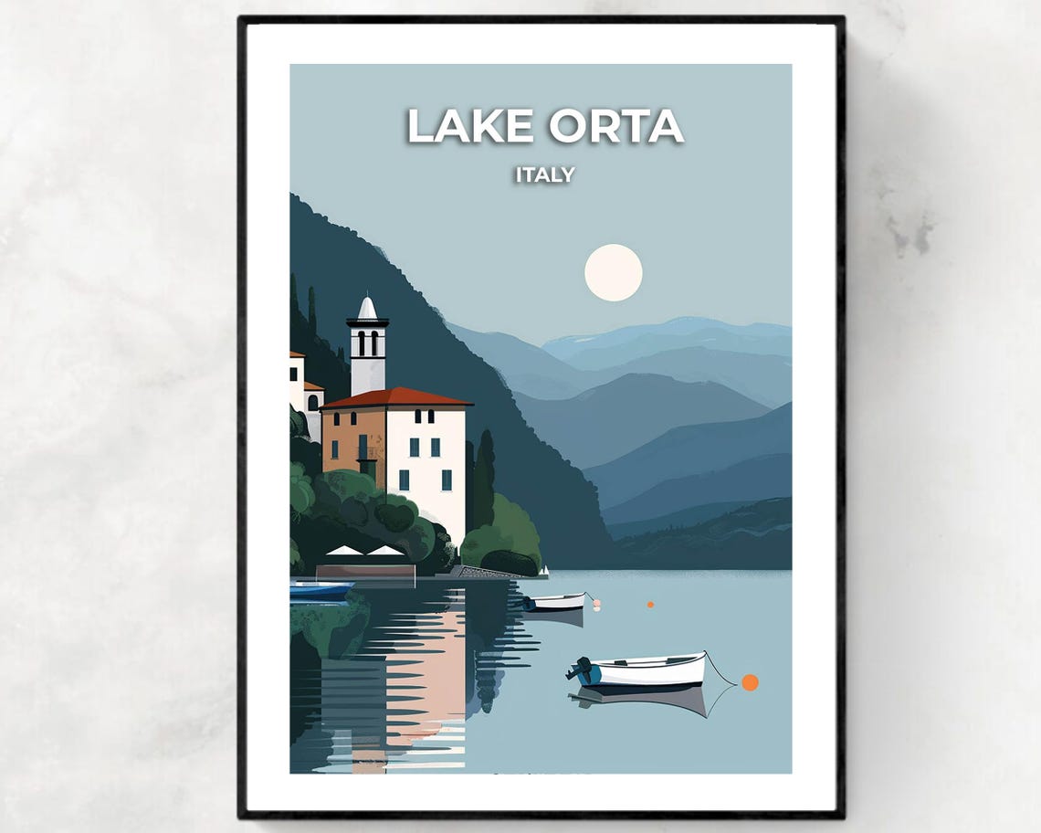 Lake Orta Italy Travel Print Wall Art Lake Orta Italy City Print Lake Orta Italy Travel Gift Lake Orta Italy Poster Travel Gift