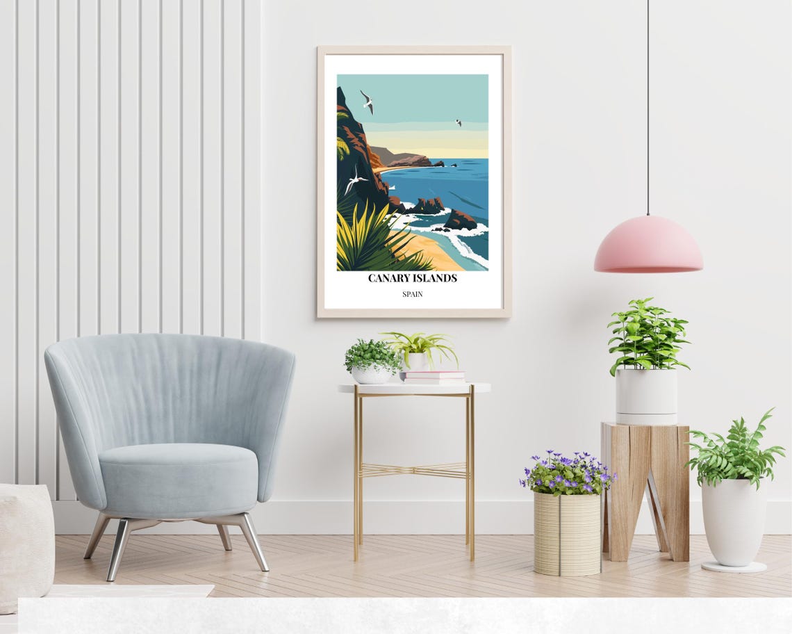Canary Islands Travel Print Wall Art Canary Islands Spain City Print Canary Islands Travel Gift Canary Islands City Poster Travel Gift - Image 2