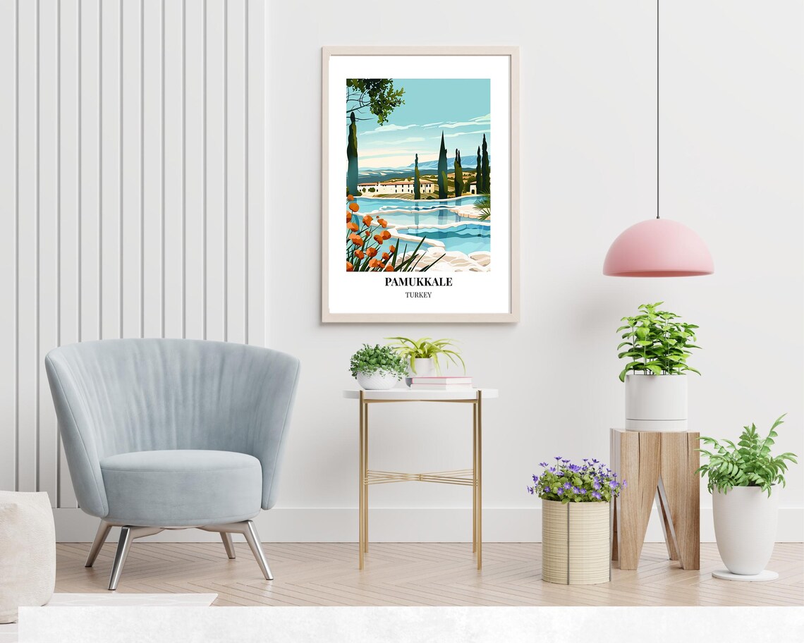 Pamukkale Turkey Travertine Terraces Vintage Travel Poster Art - Image 2