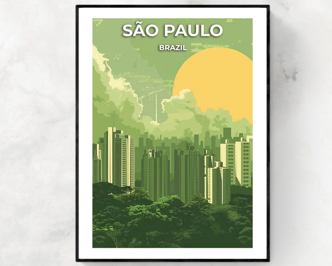 So Paulo Brazil Travel Print Wall Art So Paulo Brazil City Print So Paulo Brazil Travel Gift So Paulo Brazil Poster