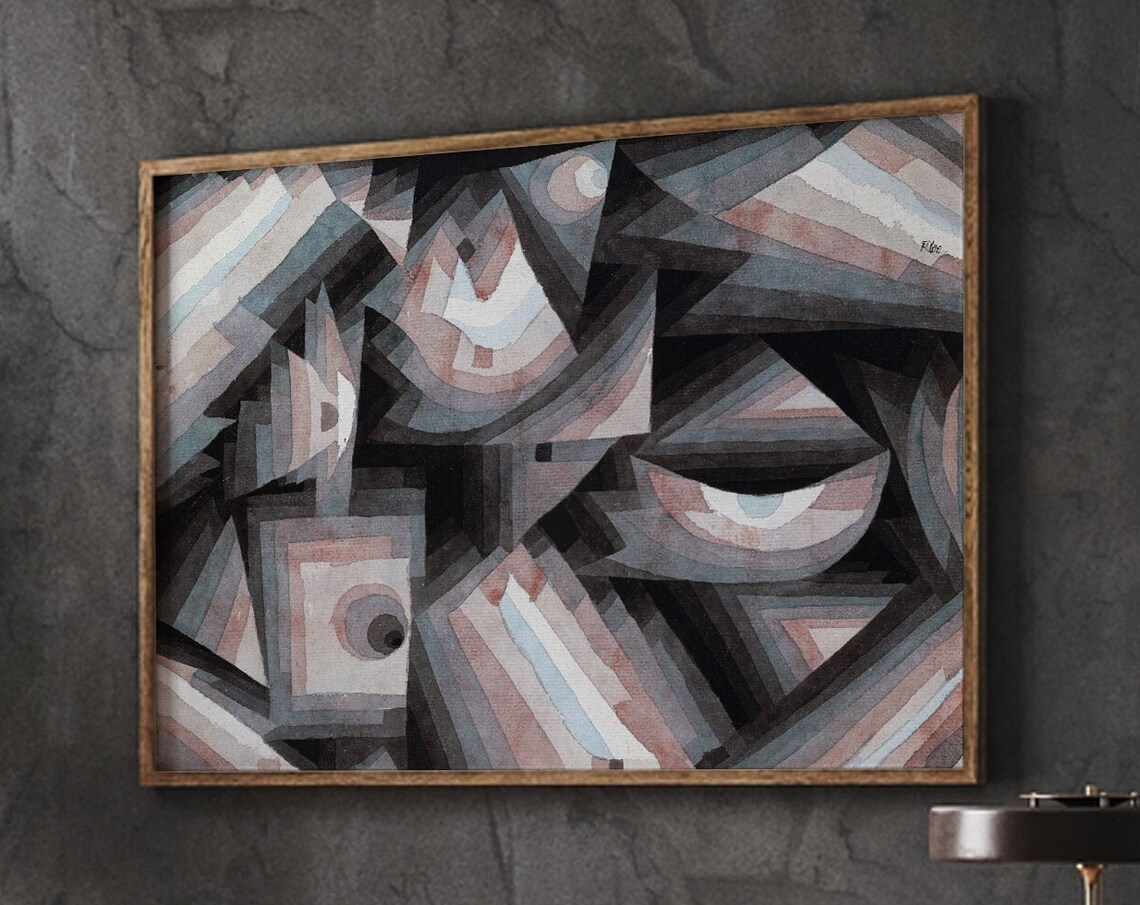 Paul Klee Crystal Gradation 1921 Cubist Abstract Watercolor Art Poster