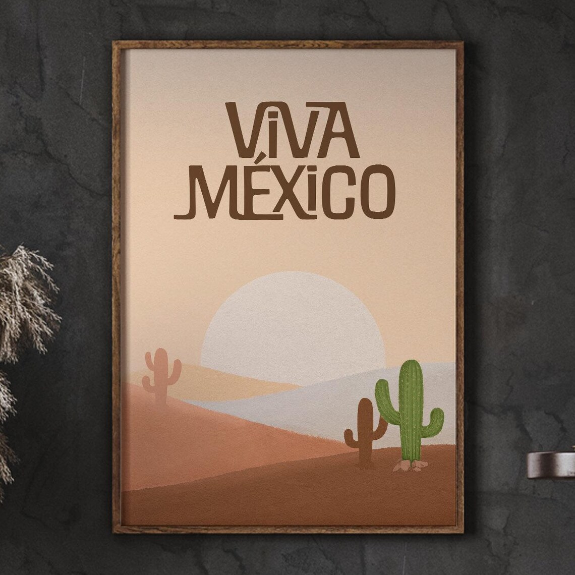 Mexico Travel Poster, Cactus Viva Kitchen Art Print