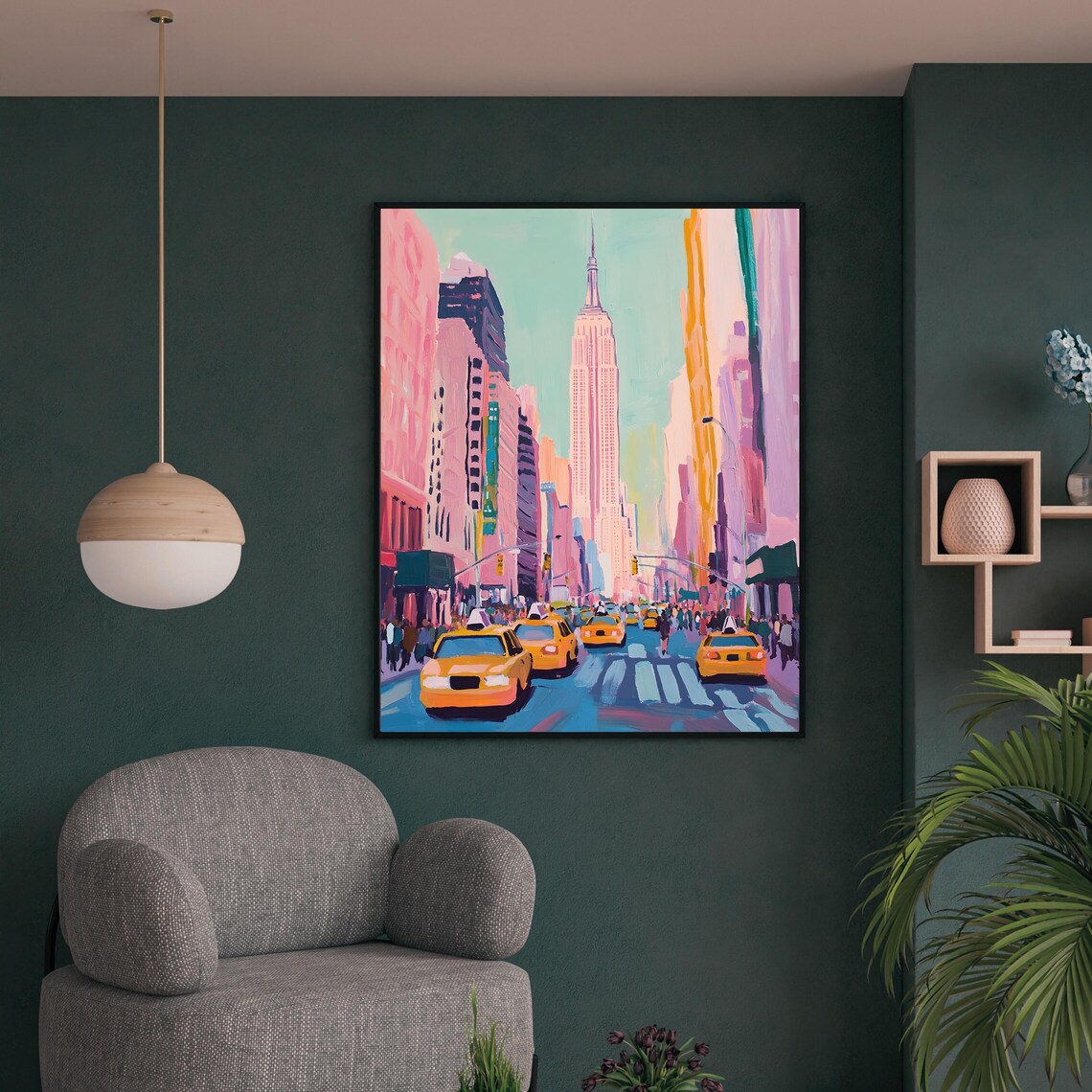 New York City Poster Print, Modern Cityscape Illustration - Image 2