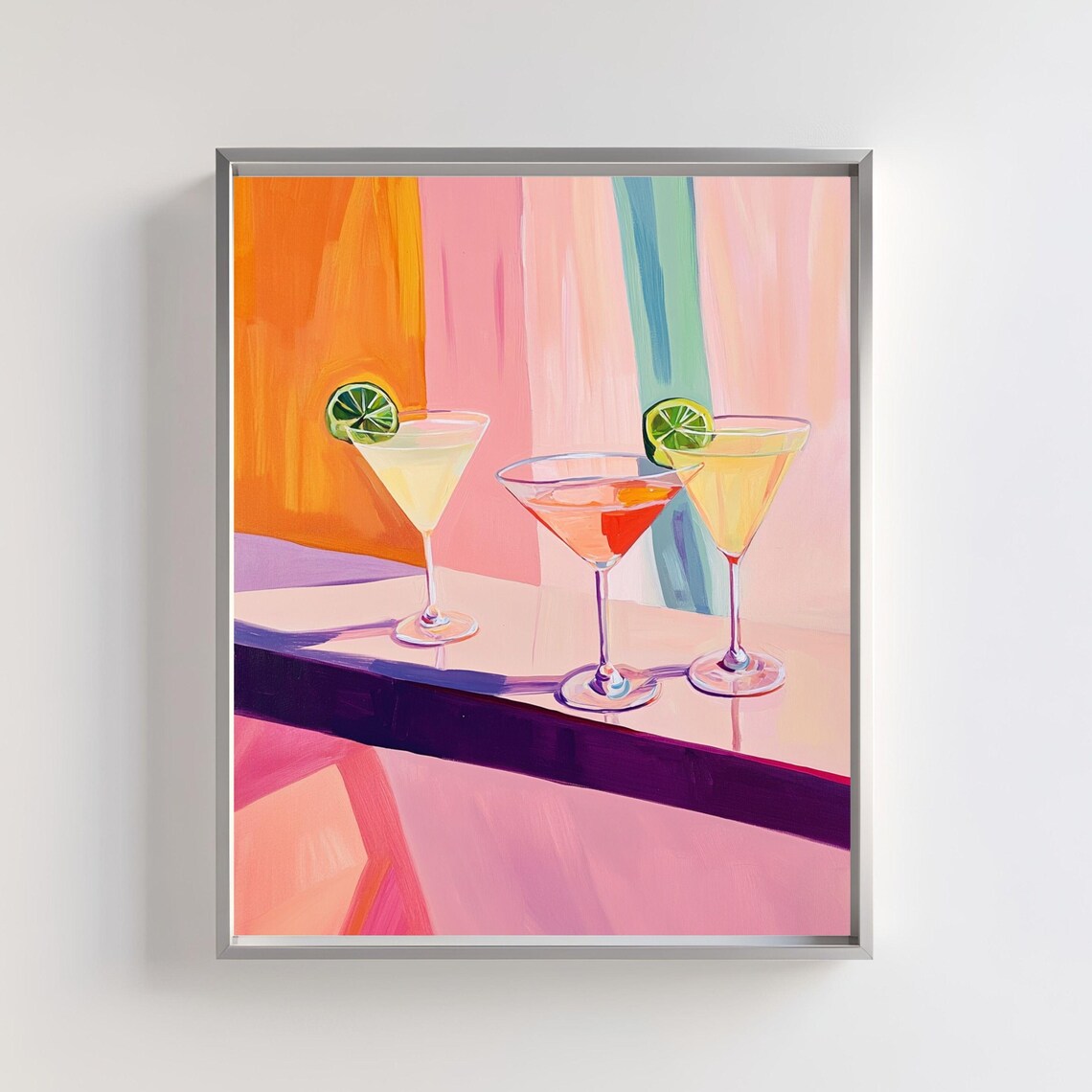 Vibrant Glass Print, Cocktail Bar Art Print