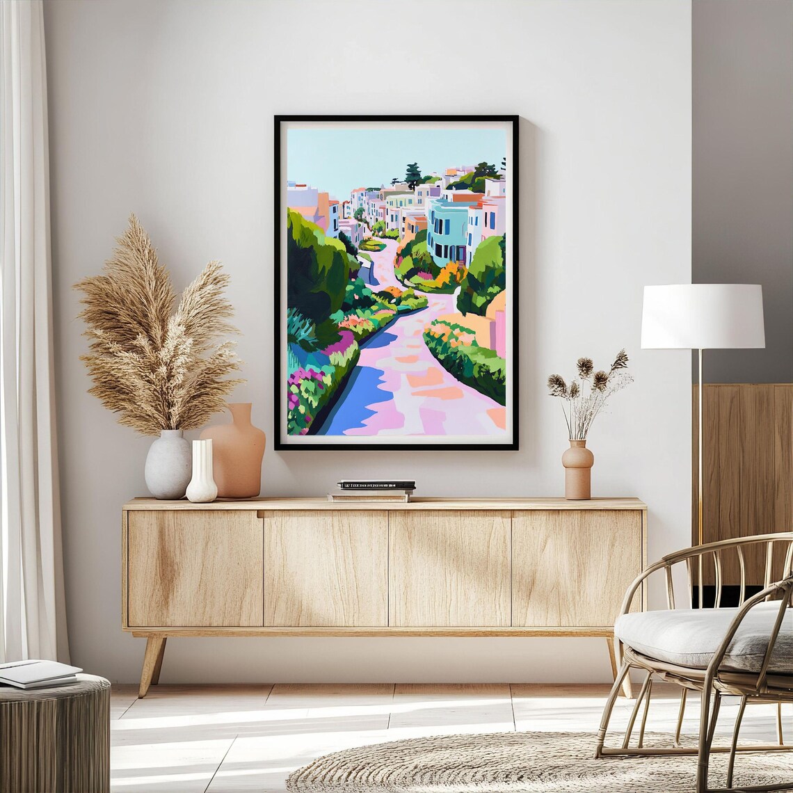 Lombard Street Cityscape, San Francisco Illustration - Image 3