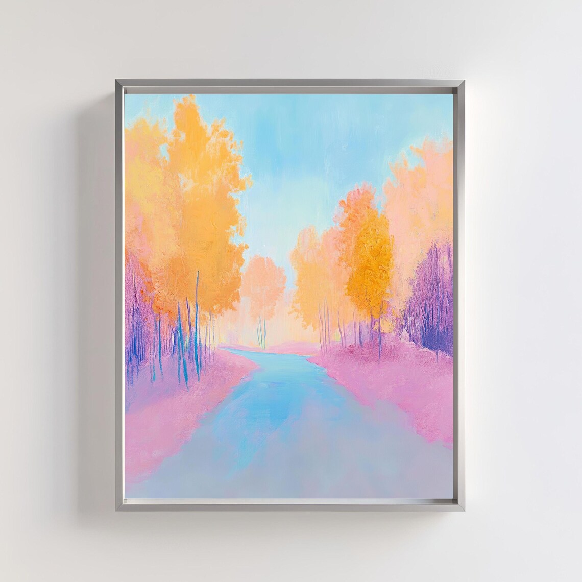 Serene Autumn Trees And Pathway Art Print