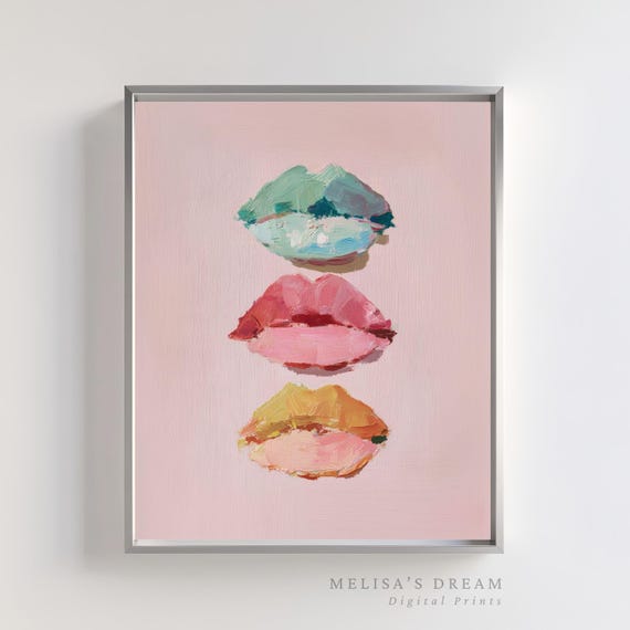 Abstract Lip Art Print Brushstroke Pop